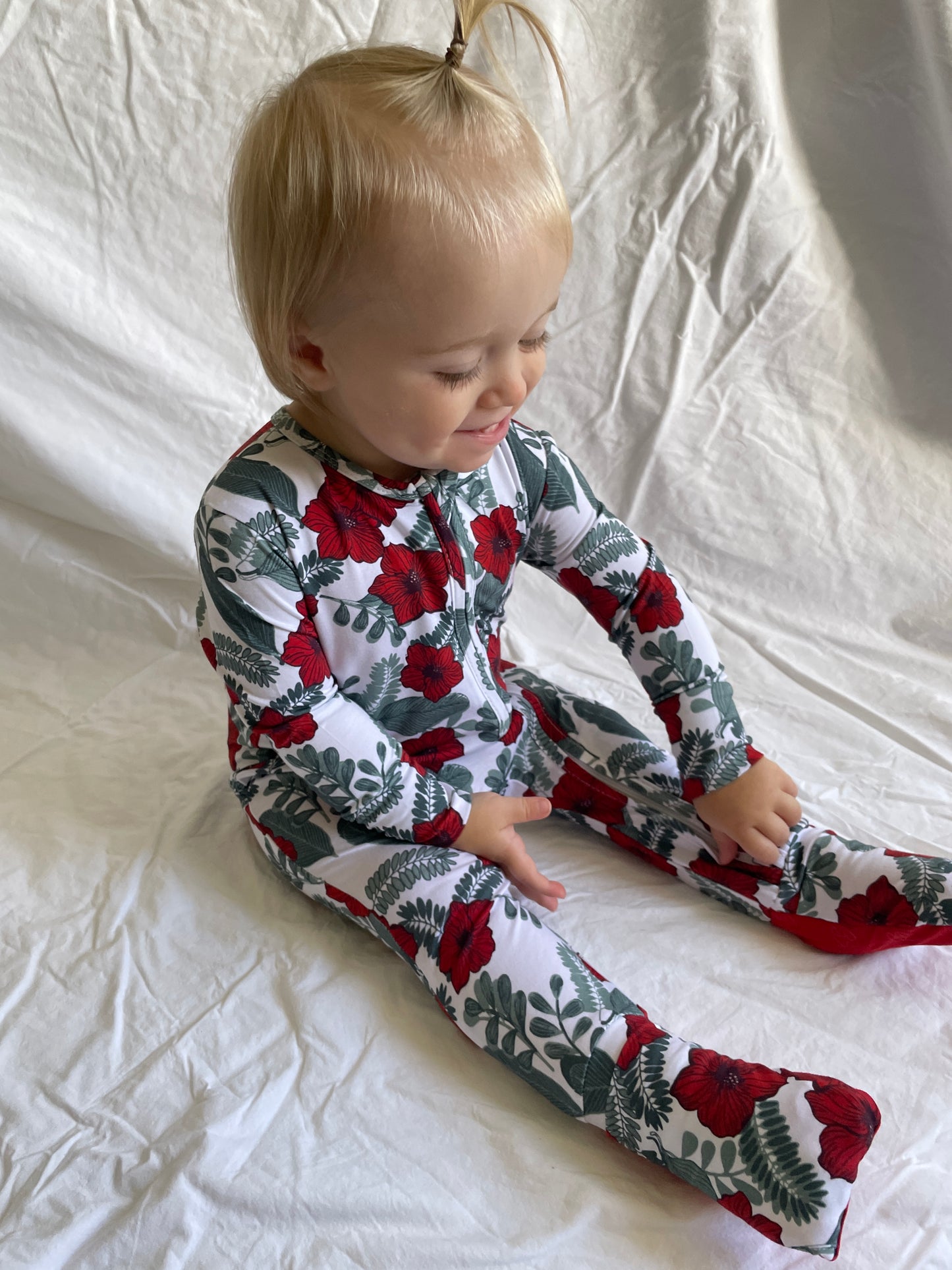 SALE Red Hibiscus Bamboo Pajama